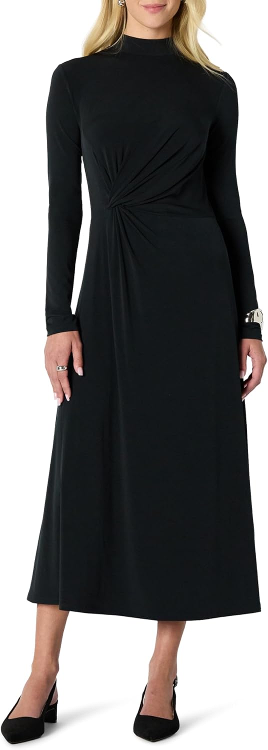 Amazon Essentials Women's Fit and Flare Jersey Long-Sleeved Maxi Dress