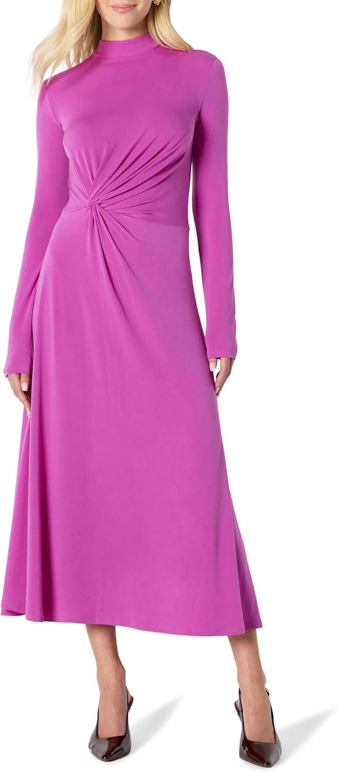 Amazon Essentials Women's Fit and Flare Jersey Long-Sleeved Maxi Dress