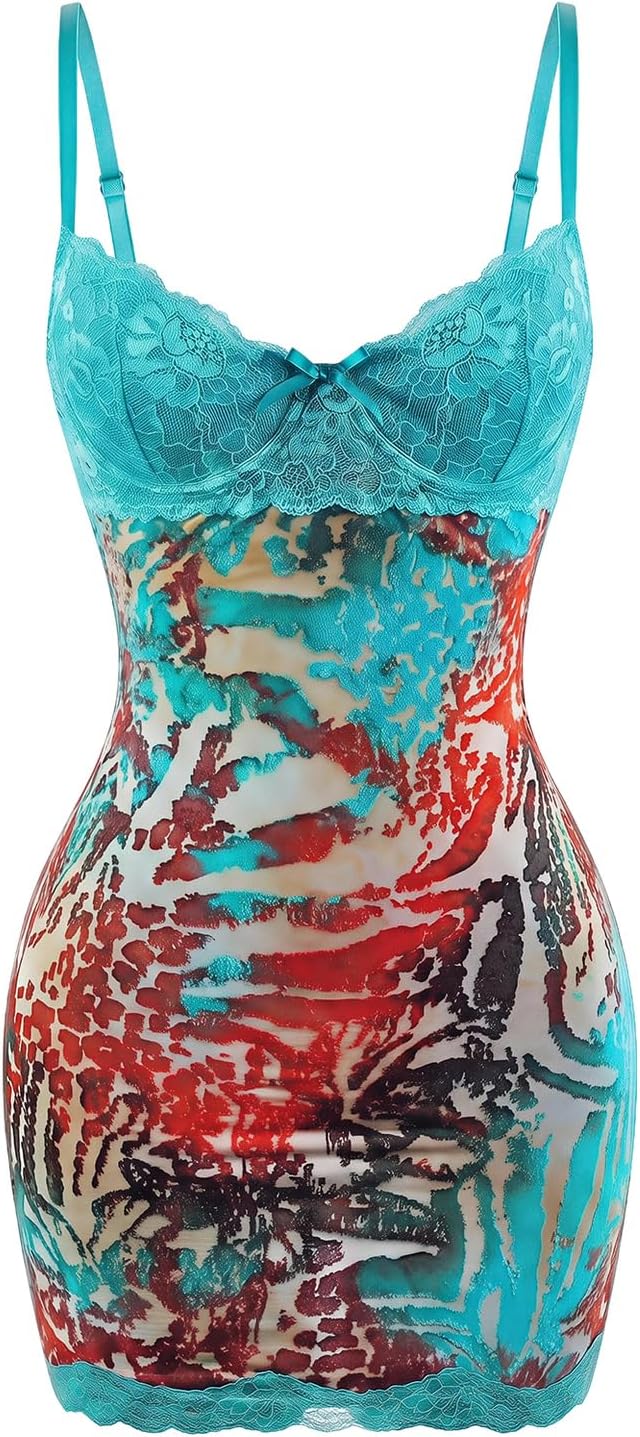 SOLY HUX Women's Club Outfits Summer Floral Mini Dress Lace Bodycon Dresses | Lace Trim, Mini Dress, Spaghetti Strap, Bodycon, Party, Cami Dresses