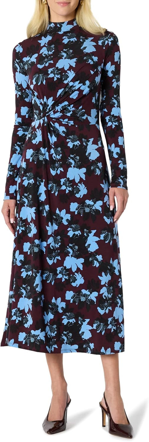 Amazon Essentials Women's Fit and Flare Jersey Long-Sleeved Maxi Dress