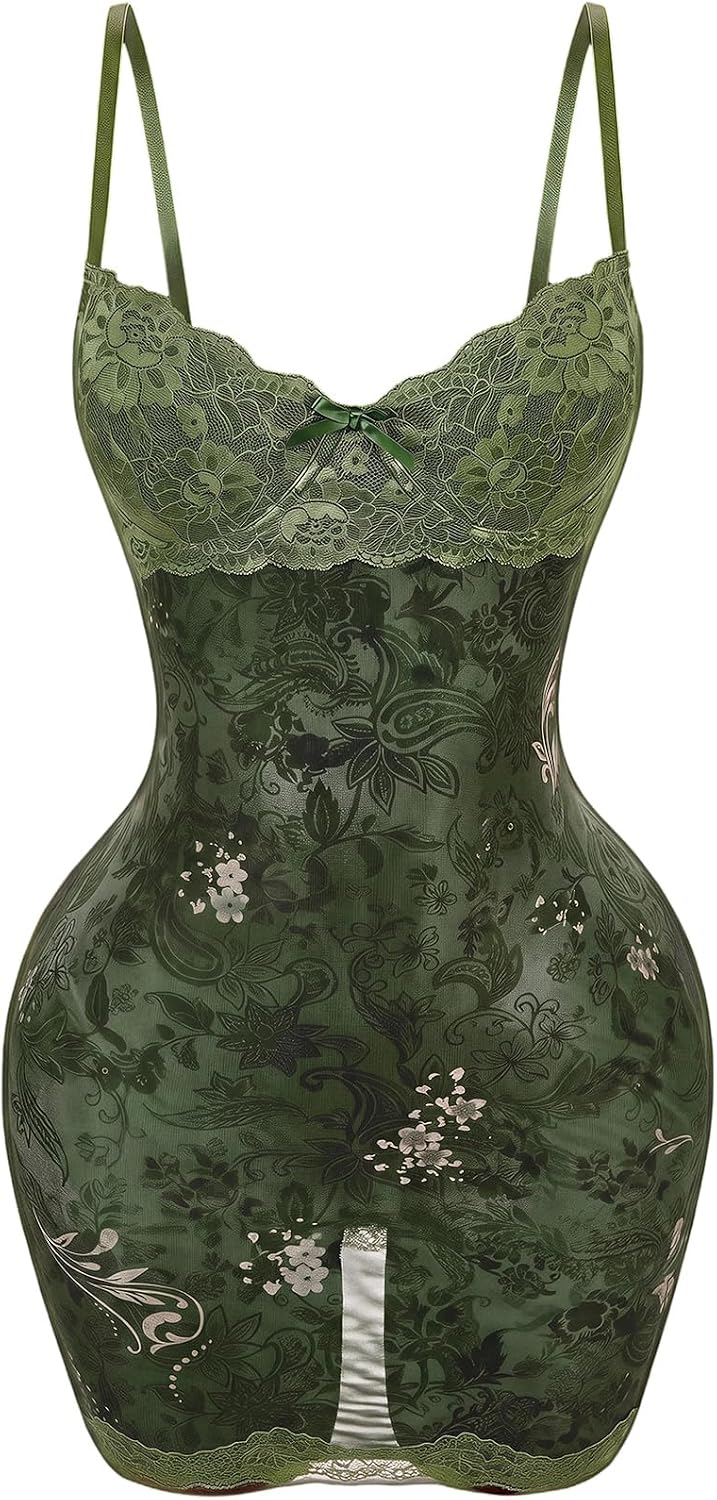 SOLY HUX Women's Club Outfits Summer Floral Mini Dress Lace Bodycon Dresses | Lace Trim, Mini Dress, Spaghetti Strap, Bodycon, Party, Cami Dresses