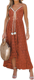 Lace V-Neck Maxi Dress in Orange